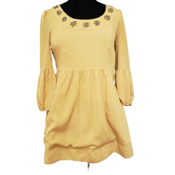 Ark & Co Dresses & Skirts - Ark & Co. Embellished Yellow Gold Short Dress S